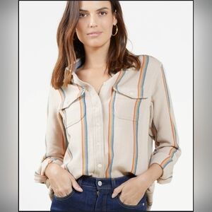 Striped Button-Up Women's Top